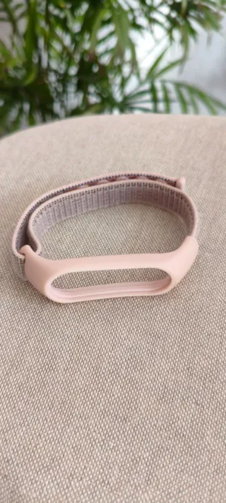 Correa de reloj rosa y beige