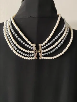 Collana  5 fili di perle