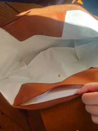 Mala tote Longchamp cor de cognac