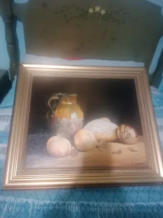 Cuadro bodegón pintado a mano