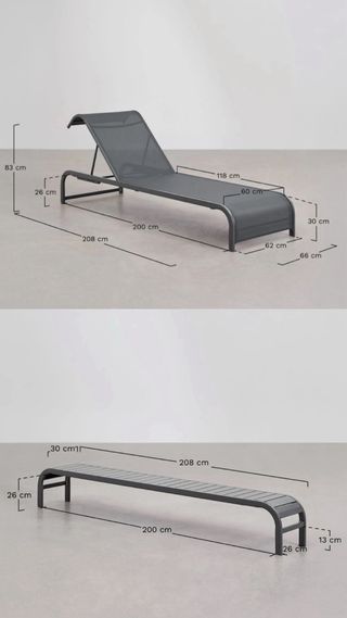 Tumbona jardín con mesa auxiliar sin estrenar