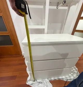 Cajonera y Estantería Blanca