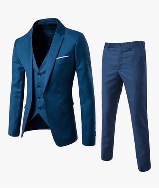 Traje de hombre azul 3 piezas