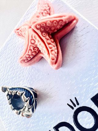 Pandora Charm Pluma Azul y Plateado