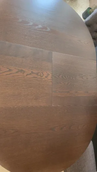 Mesa redonda extensible de madera