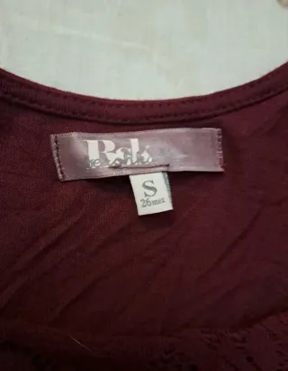 Bershka Canottiera Pizzo Rossa Tg. S