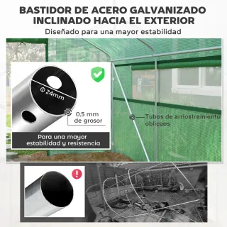 Invernadero Túnel 4x3x2m con 2 Ventanas