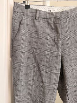 Vaqueros pitillo H&M cuadros gris T.40