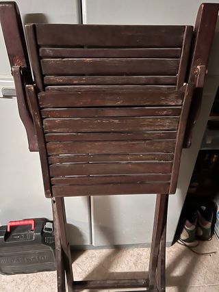 2 Sillas Plegables Madera Jardín Marrón