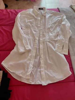 Vestido camisero Bershka blanco talla L