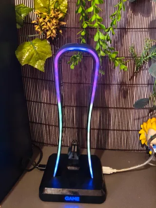 Soporte para auriculares con luces LED