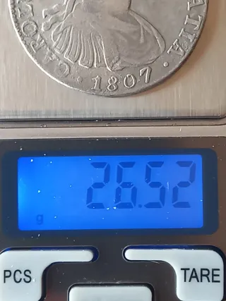 8 Reales Carlos IV 1807 Plata