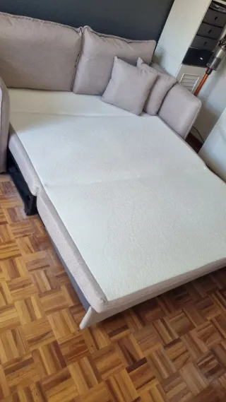 Sofá Cama Beige y Gris