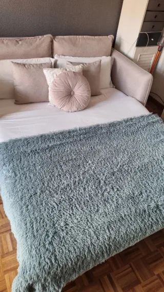 Sofá Cama Beige y Gris