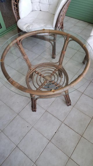 Conjunto Terraza Ratán y Cristal