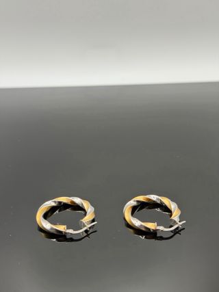 Ref18 Pendientes de oro de 18k bicolor