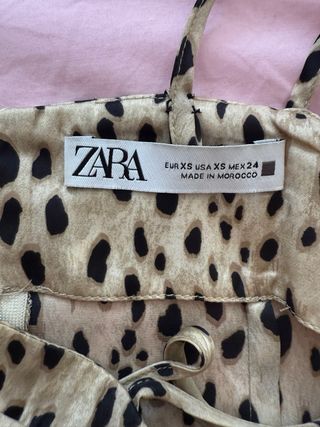 Vestido satén estampado animal print