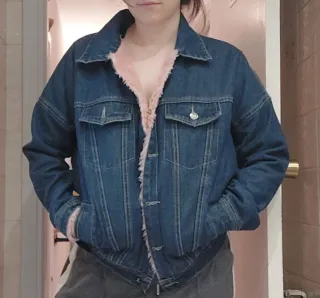 Chaqueta Okeysi azul forro rosa