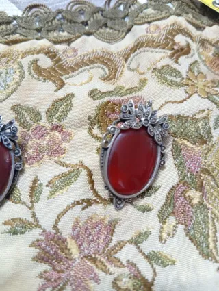 Orecchini vintage argento 925 corniola