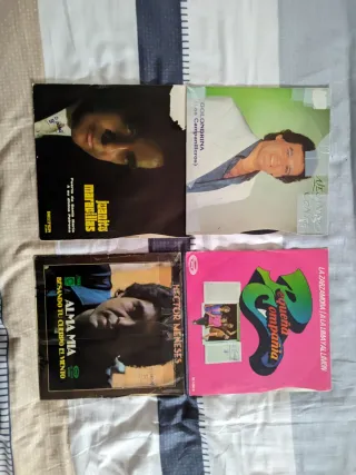 Colección vintage de vinilos LP y singles.