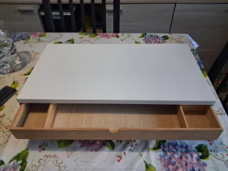 Supporto monitor metallo con cassetto bambù