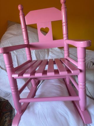 Silla Mecedora Infantil Rosa Madera