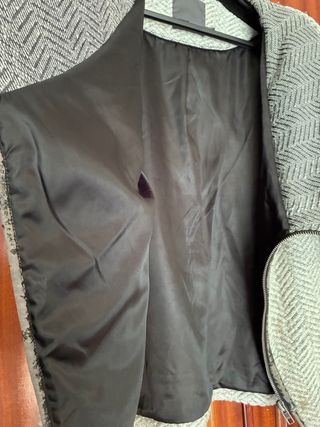 Chaqueta asimétrica lana gris