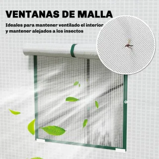 Invernadero Exterior con Ventanas de Malla