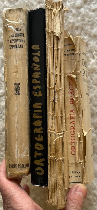 Lote 4 Libros Antiguos: Lengua, Gramática, Ortogr.
