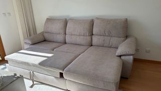 Sofá Cama 3 Lugares Bege
