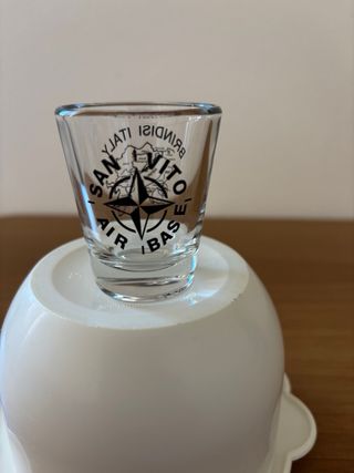 Bicchiere Brindisi Italia Mappa Militaria