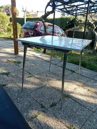 Mesa cocina vintage formica metal