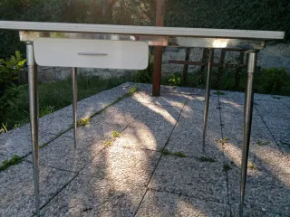 Mesa cocina vintage formica metal