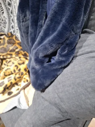 Chaqueta Zara niña pelo azul talla 11-12