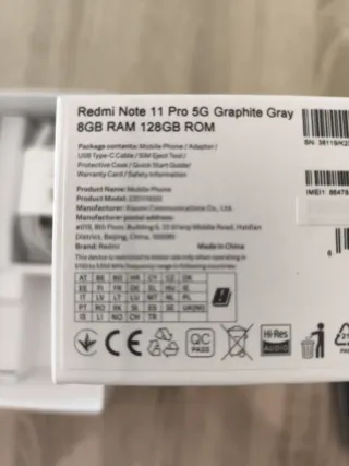 Xiaomi Redmi Note 11 Pro 5G Negro