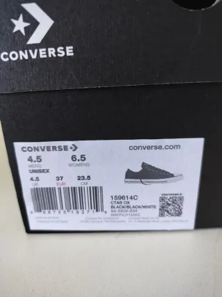 Converse All Star Negras Talla 37