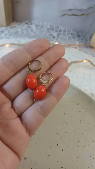 Pendientes Corales y Chapado Oro 18k