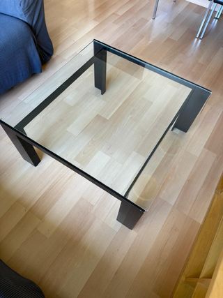 Mesa de centro cristal y metal Pilma