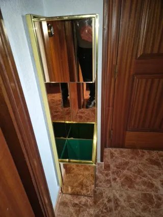 Esquinero 2 macetas espejo dorado y verde