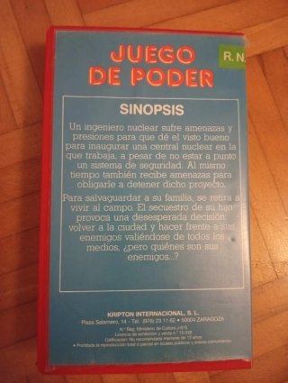 Película VHS Juego de Poder