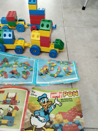 Lote Vintage Juguetes POLLY PON - Tren y Bloques
