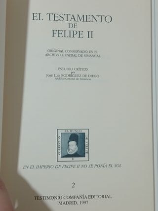 El Testamento de Felipe II — Libro de Estudio