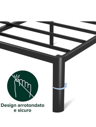 Somier Matrimonio 135x190 Metal Negro. Nuevo.