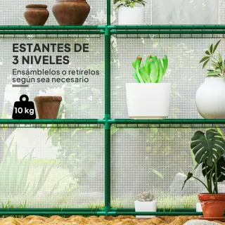 Invernadero 12 Estantes Puerta Enrollable
