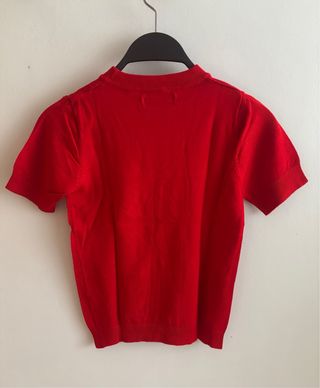 Cárdigan Rojo Manga Corta de Mango.