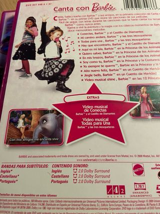 DVD Barbie. las Tres Mosqueteras,  karaoke y otras