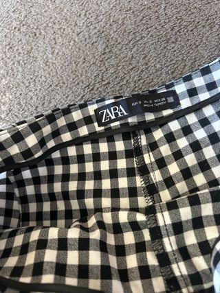 Falda pantalón cuadros blanco y negro