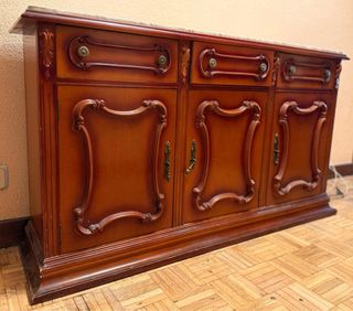 Aparador antiguo madera y mármol