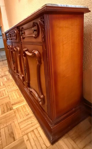 Aparador antiguo madera y mármol