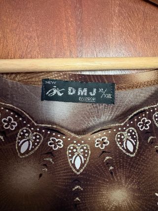 Blusa DMJ vintage estampado floral marrón XL